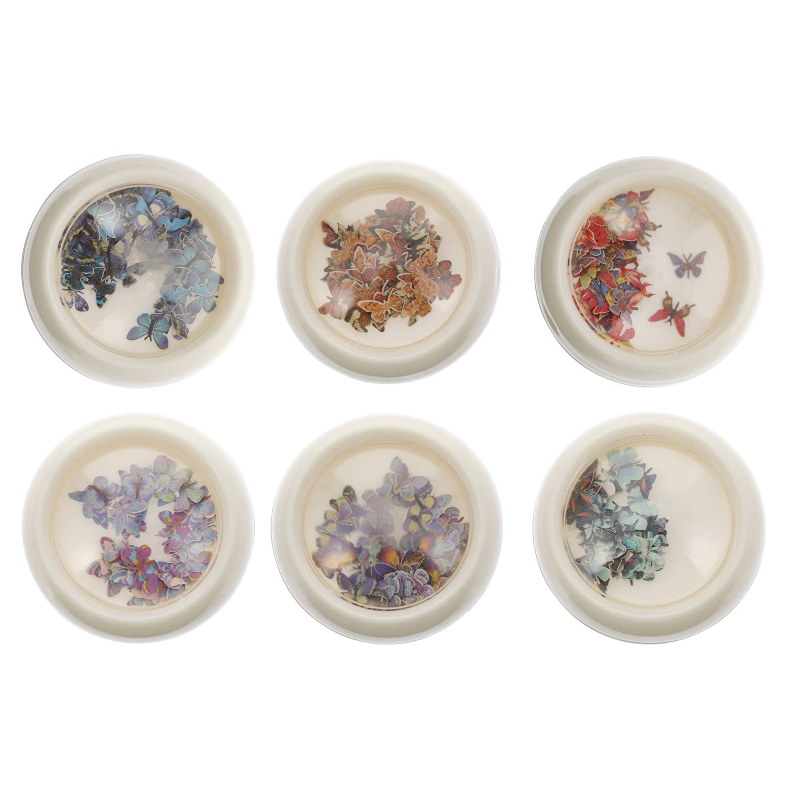 LALAFINA 18 Scatole Paillettes Per Nail Art a Farfalla Scintillanti Paillettes Per Unghie Paillettes Metalliche Adesivo Per Unghie a Farfalla Adesivi Per Unghie Chiodo Accessori 3d Plastica