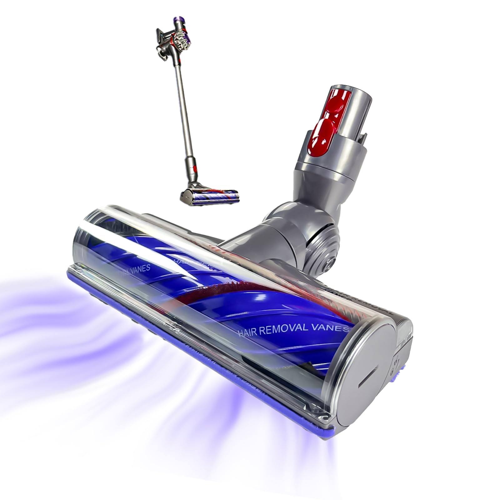 Cepillo de Cabezal Limpiador de antienredos para Dyson V7 V8 V10 V11 V15 | Cabezal de turbina, Aspiradoras para aspiradora para Moquetas y Suelos, Duros Boquilla Para Piso Con Turbina