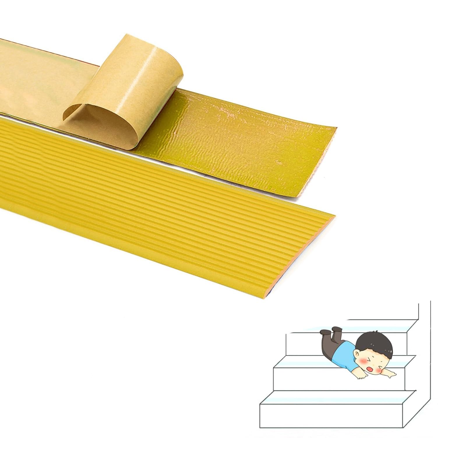 Tiras de goma para escaleras vinilo autoadhesivo negro 5m