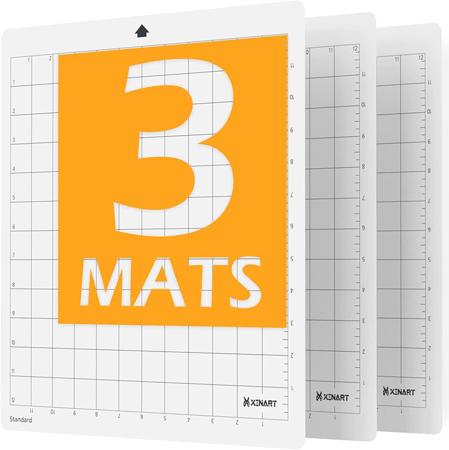 XINART StandardGrip Cutting Mat for Silhouette Cameo 4/3/2/1(3 Mats,12x12 inch) Standard Grip Adhesive Sticky Accessories Craft Vinyl Replacement Cut Mats for Silhouette Cameo