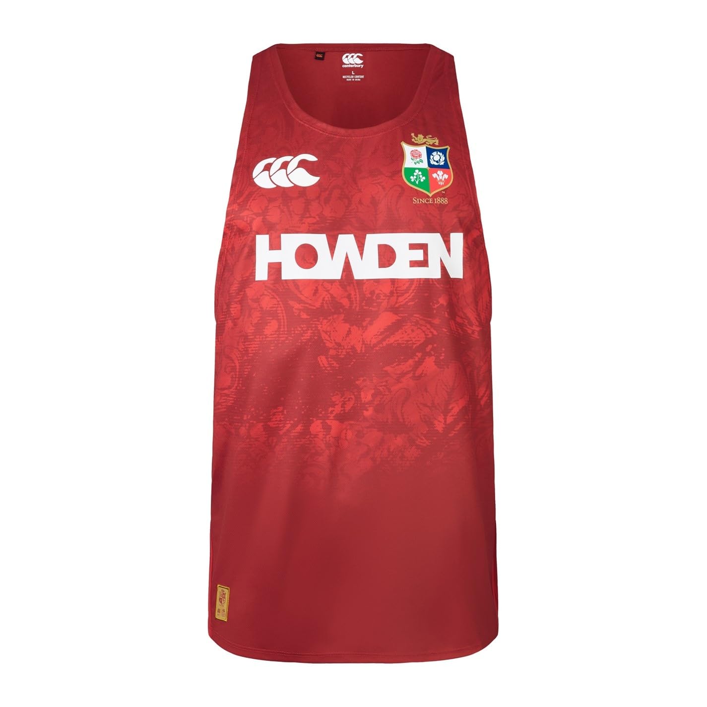 Canterbury Men's British & Irish Lions Canterbury Superlight Singlet | Lightweight Rugby Vest | Breathable | Official British & Irish Lions Licensed Product Technical Vest, Red Dahlia, S