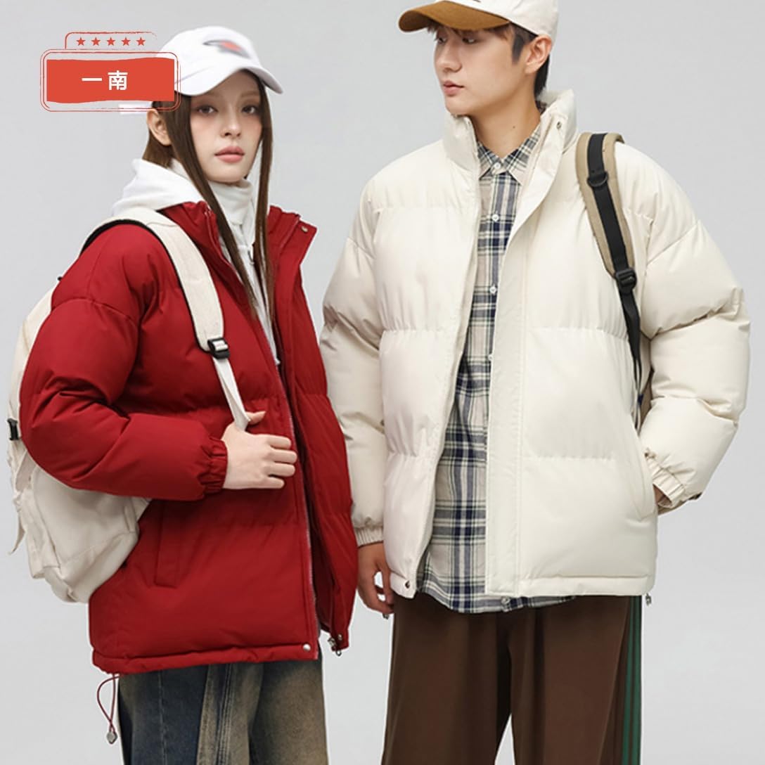 [一南] 中綿ジャケット メンズ おしゃれ ダウンジャケット レディース 防寒 柔らかい ダウンコート ショート フードなし 大きい
