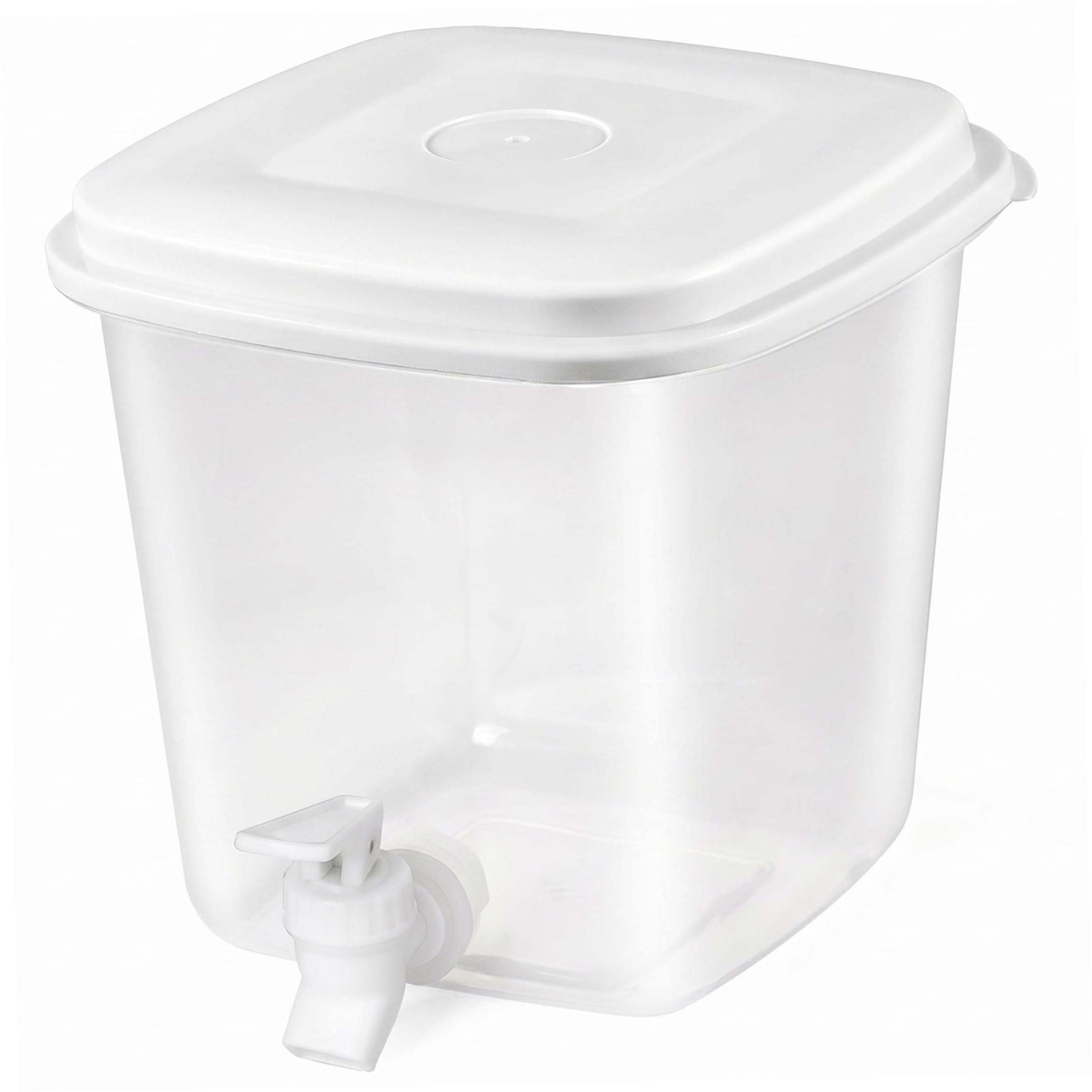 Vervevum Plastic Drink Dispenser With Spout, 3.5l Square Fridge Drink Dispenser Transparent Sealed Beverage Jug With Lid foer Kitchen, Juice