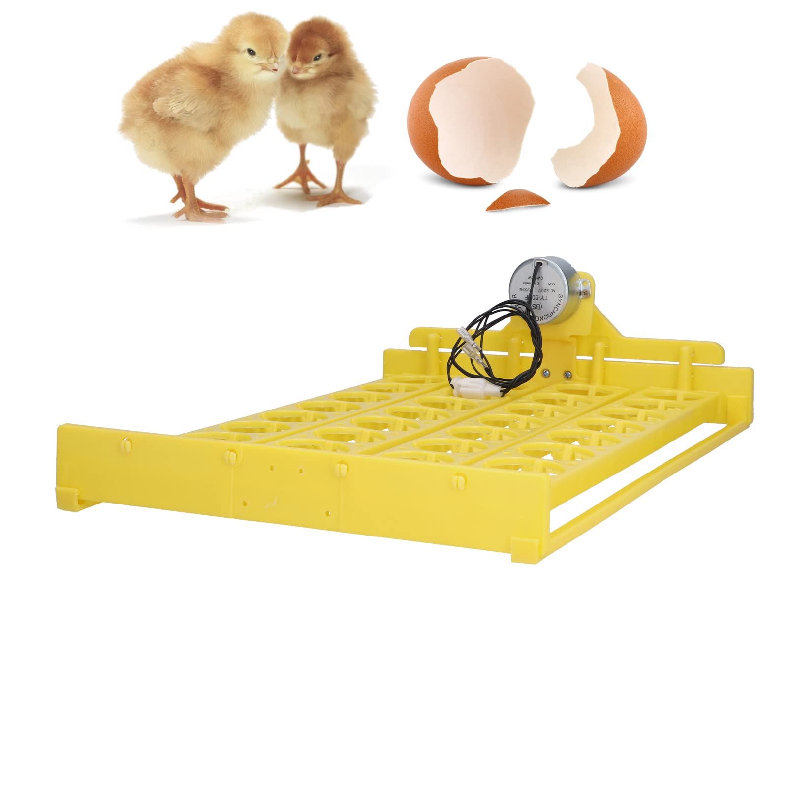 Vassoio per Incubatrice in Plastica per Uova, Girauova Automatico 32 Uova per Uccelli per Oca per Pollo (220V)