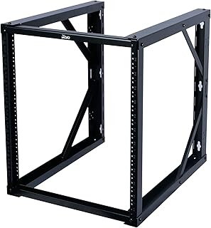 Tecmojo 12U Fixed Wall Mount Network Rack 24.81" Depth Open Frame for Server Data/AV/IT/Communication/Computer Equipment/Patch Panel Heavy Duty