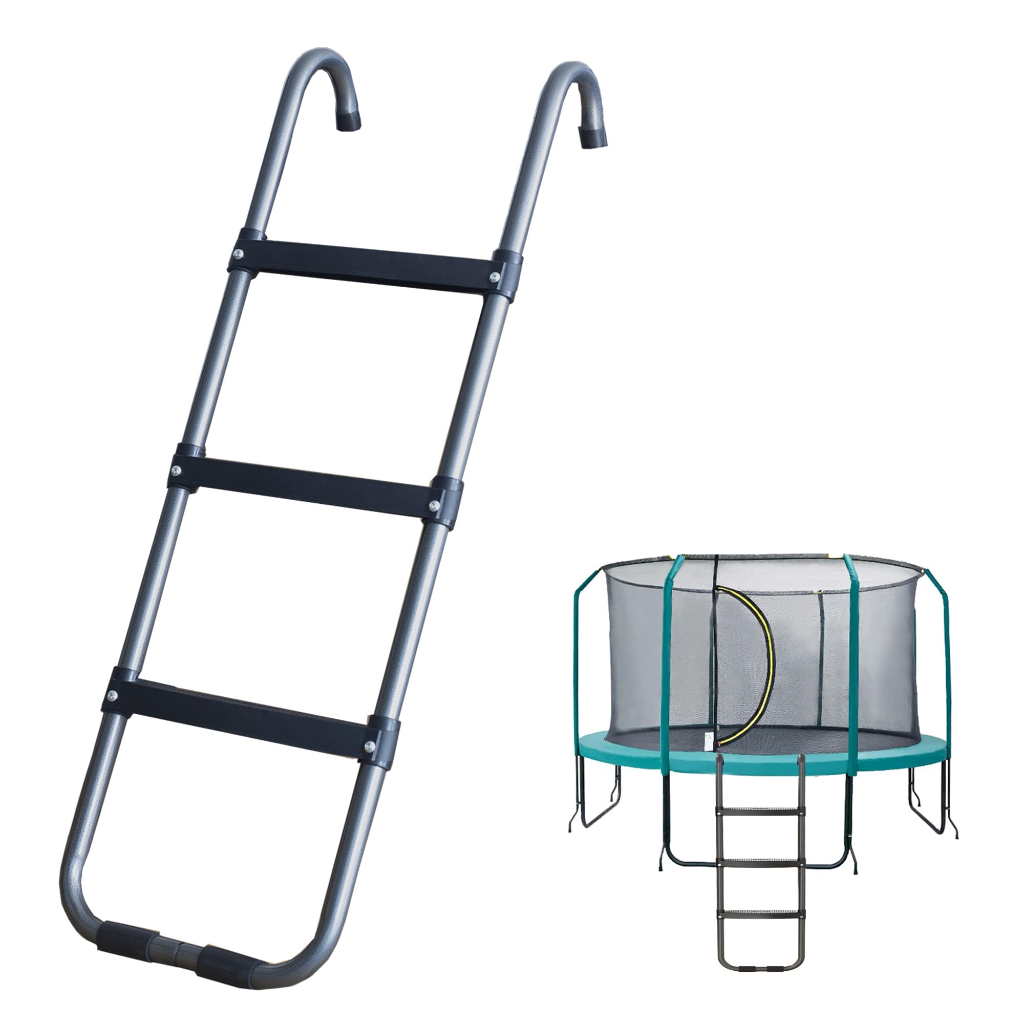 Trampoline Ladder, 3 Step Trampoline Ladder, Trampoline Stairs with Horizontal and Wide Steps, Trampoline Accessories for Children Kids