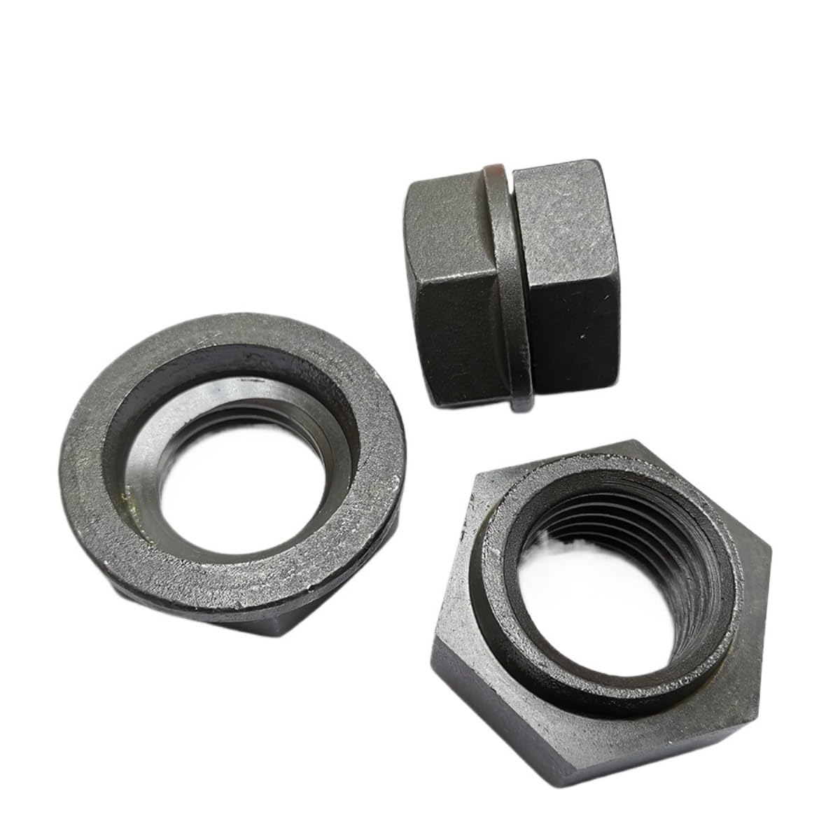 Harte Sicherungsmutter, Klasse 8.8 Kohlenstoffstahl S45C Kombinations-Hardlock-Muttern, B059(Black,M10-10 Pieces)