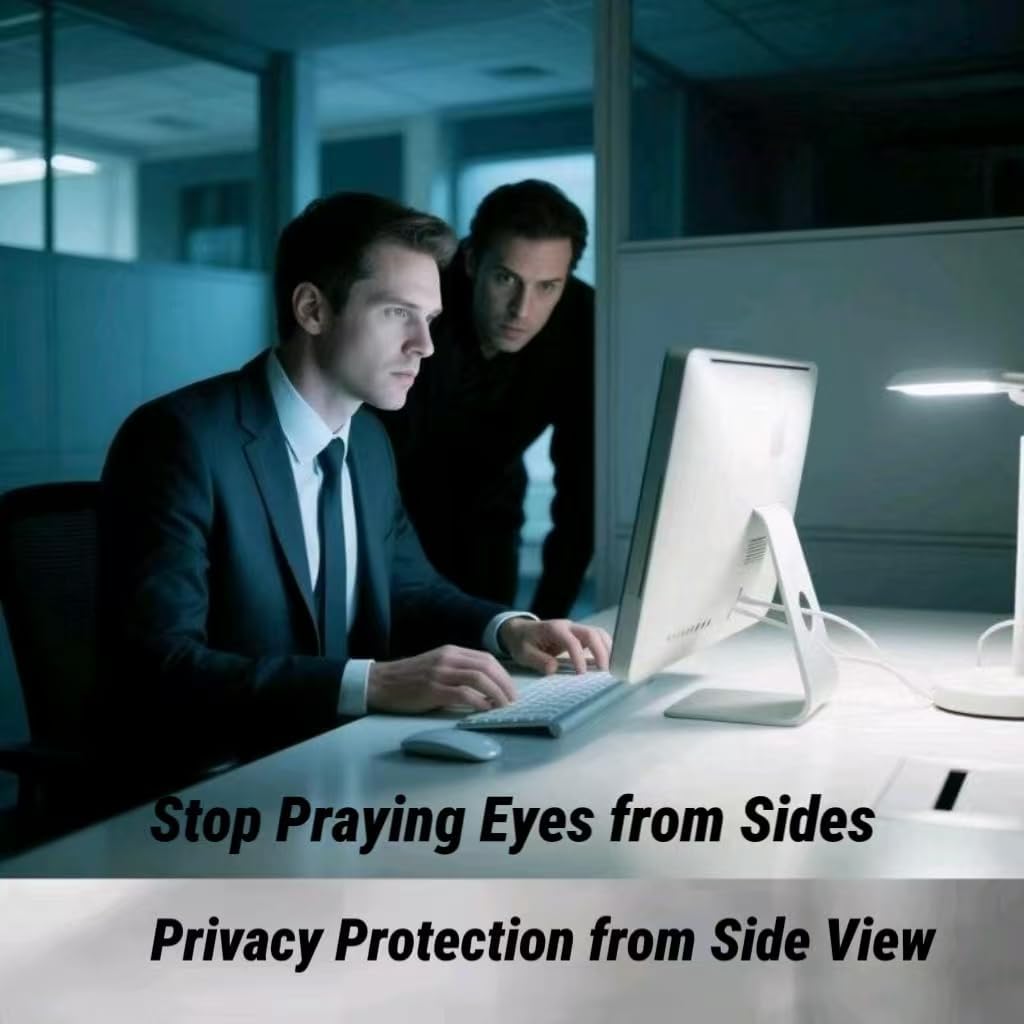 Magnetic Privacy Screen for 27 Inch Monitor, 16:9 Aspect Ratio Computer Polycarbonate Anti Spy Filter, Aluminum Alloy Frame Anti-Glare Blue Light Shield, Removable Anti-Peeping Screen Protector for Desktop PC & Monitor