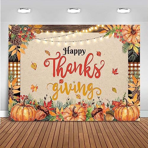 Amazon.com : Mocsicka 7x5ft Happy Thanksgiving Backdrop Banner Fall ...