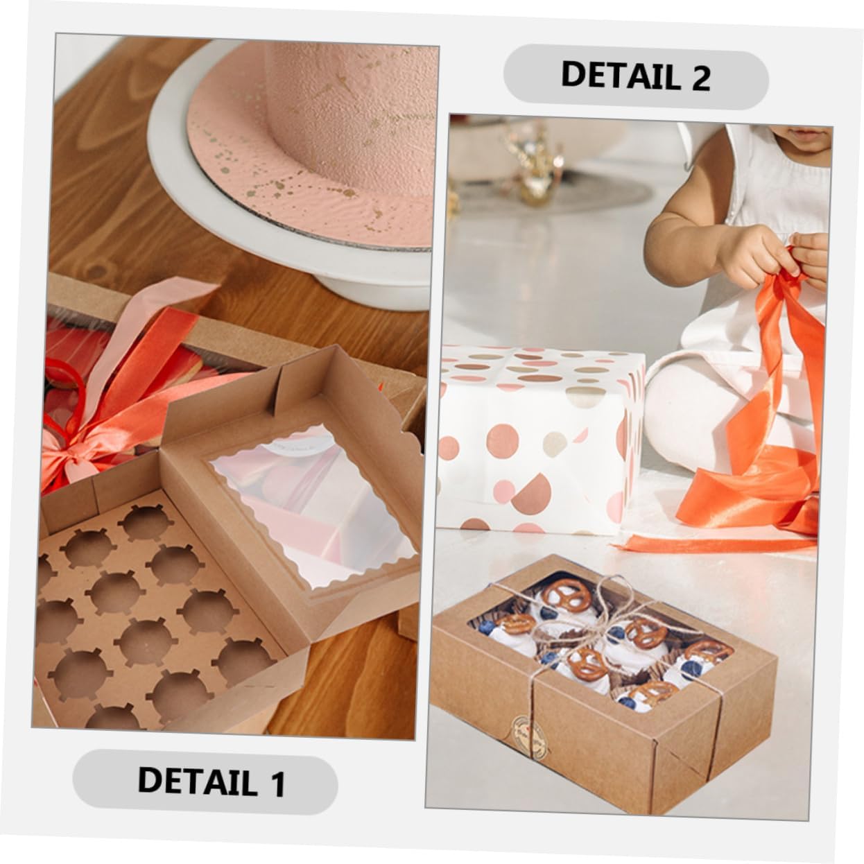 10 Pcs Boxes Cupcake Box Cupcake Holder Mini Cake Case Cupcake with Window Mini Cupcake Muffins Cupcakes Carriers Cupcake Container Cupcake Carrier Paper Cups Paper Pastries Boxes