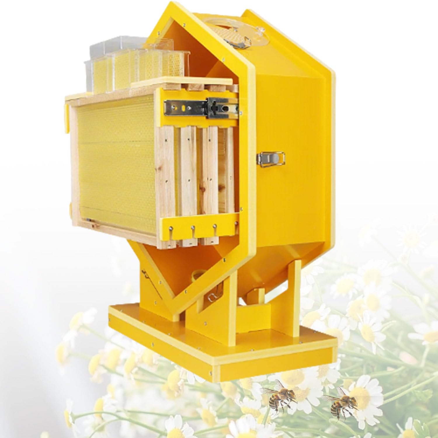 Alveare in legno a 6 lati con telaio estraibile, materiale isolante, protezione di sicurezza, per appassionati di apicoltura e allevamento di api
