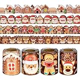 4 Stück Bordüre Weihnachten Für Pinnwände, Weihnachtsdeko, Süße Lebkuchenhaus Santa Elch Papier Bordüren Für Klassenzimmer Deko 7 cm x 10 m