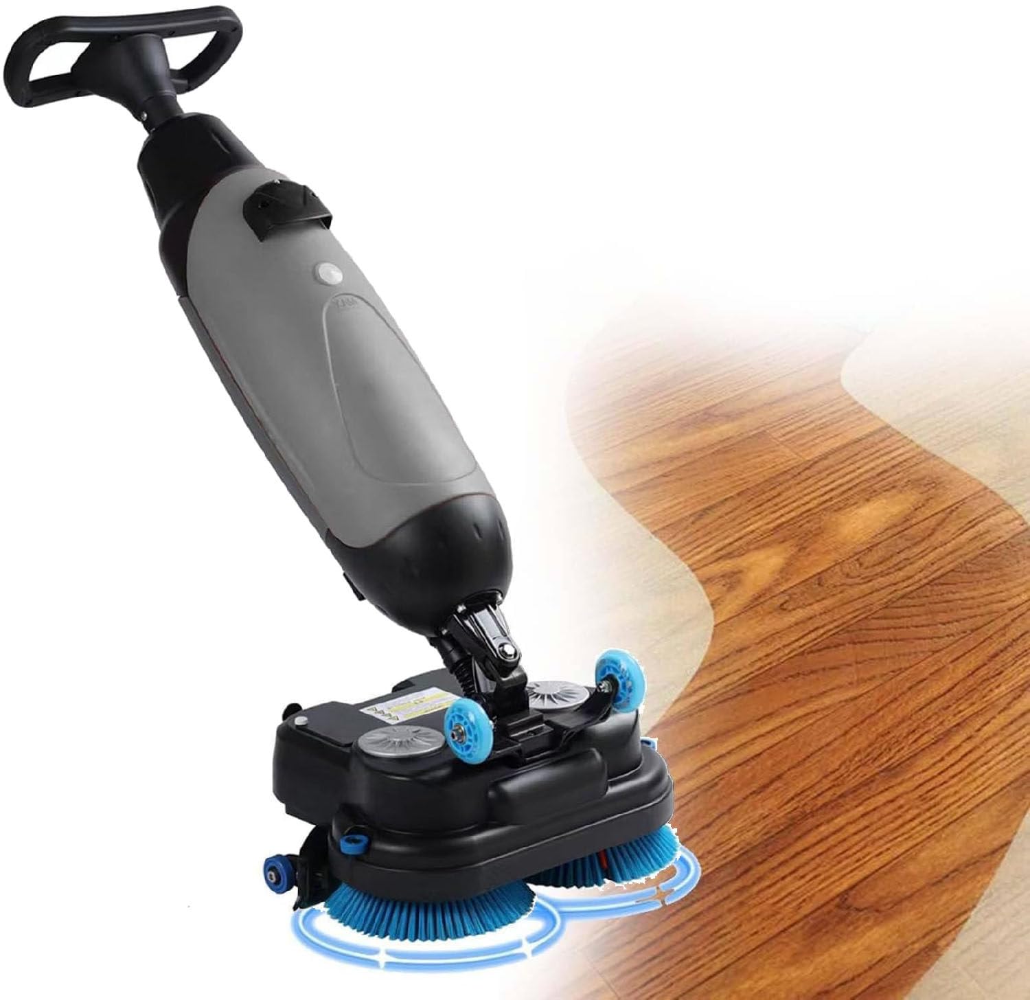 Minifregadora Industrial para una Limpieza eficiente, máquina fregadora, pulidora y abrillantadora de Suelos de 17 Pulgadas, con Doble Cepillo, Ideal para almacenes y Tiendas minoristas Grey