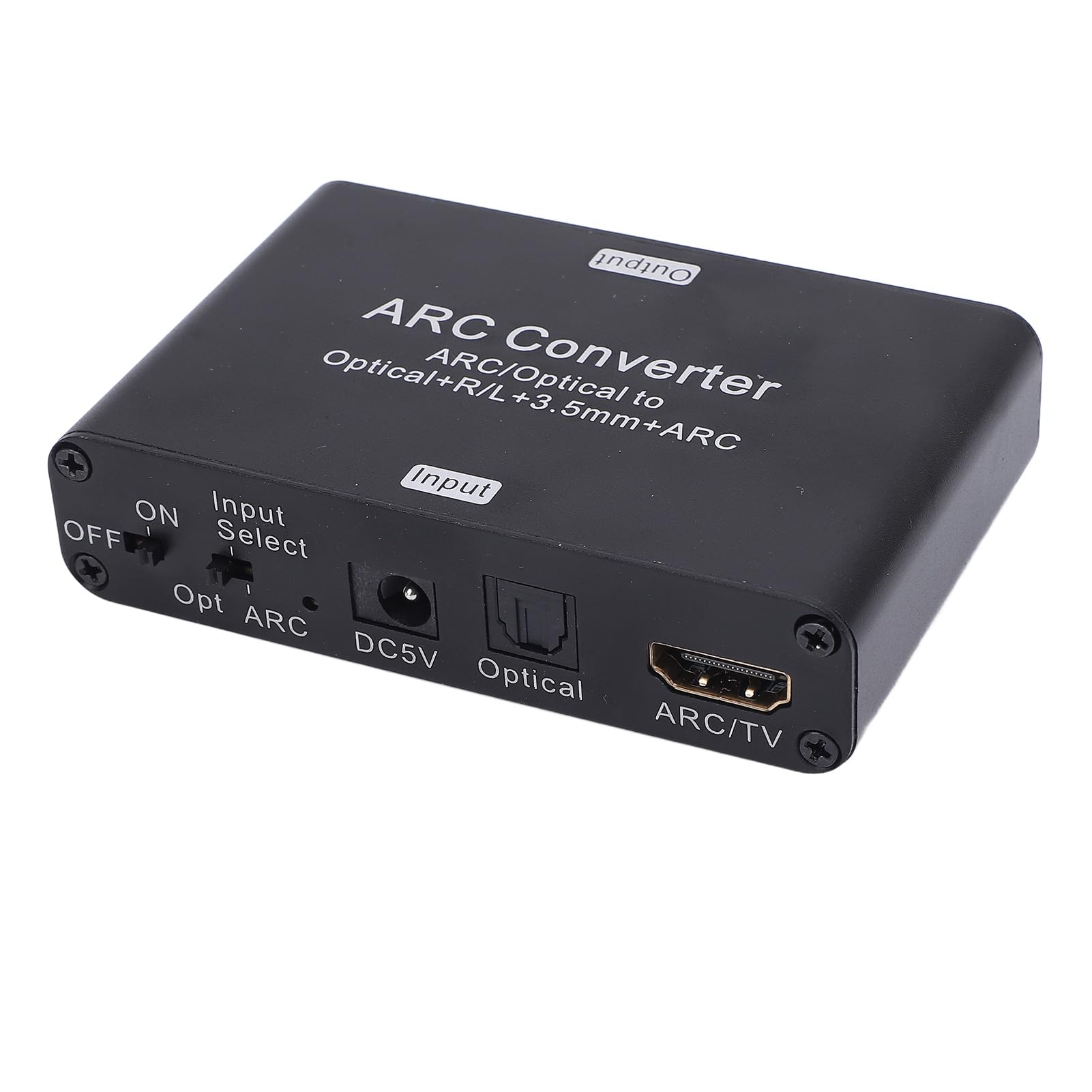 Tonysa Interface Multimédia HD Convertisseur ARC 192 KHz DAC Adaptateur Numérique vers Analogique Sortie Optique Jack 3,5 Mm pour Système TV, Alliage d'aluminium Fonction de Mémoire de Volume Robuste