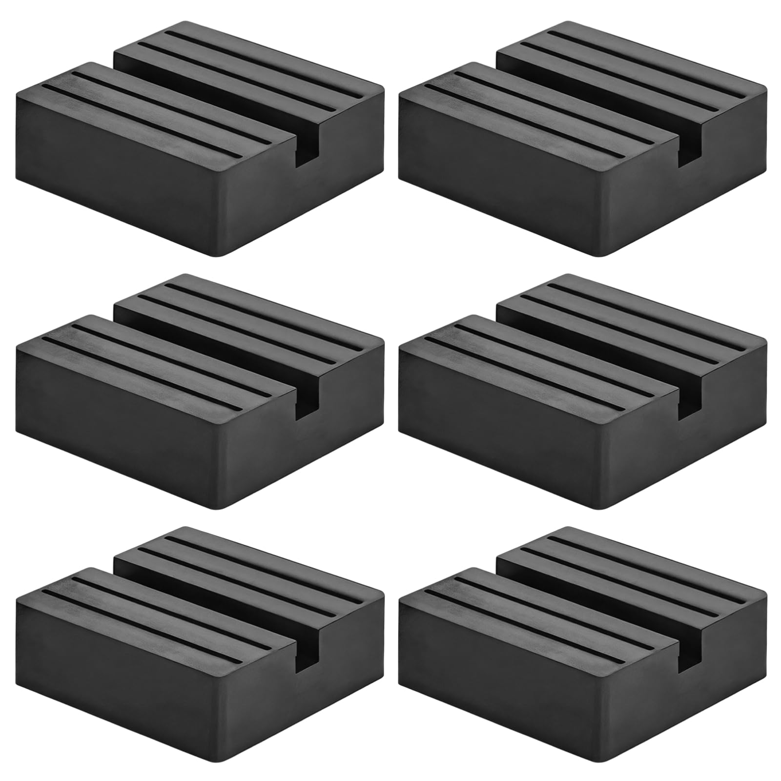 Wagenheber-Gummi-Pads, 7,5 x 7,5 x 2,5 cm, quadratischer Schlitz-Rahmen-Wagenheber-Pad-Adapter, schwarze Schienen-Quetsch-Schweißschützer für Autoheber, universelle Passform für die meisten Wagenheber