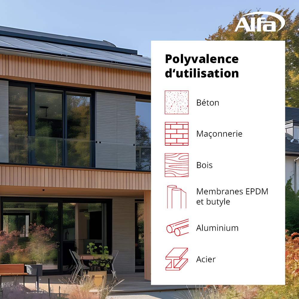 857 ALFA «EPDM» - Colle hybride pour films, 4 pièces, 310 ml, élastique et imperméable