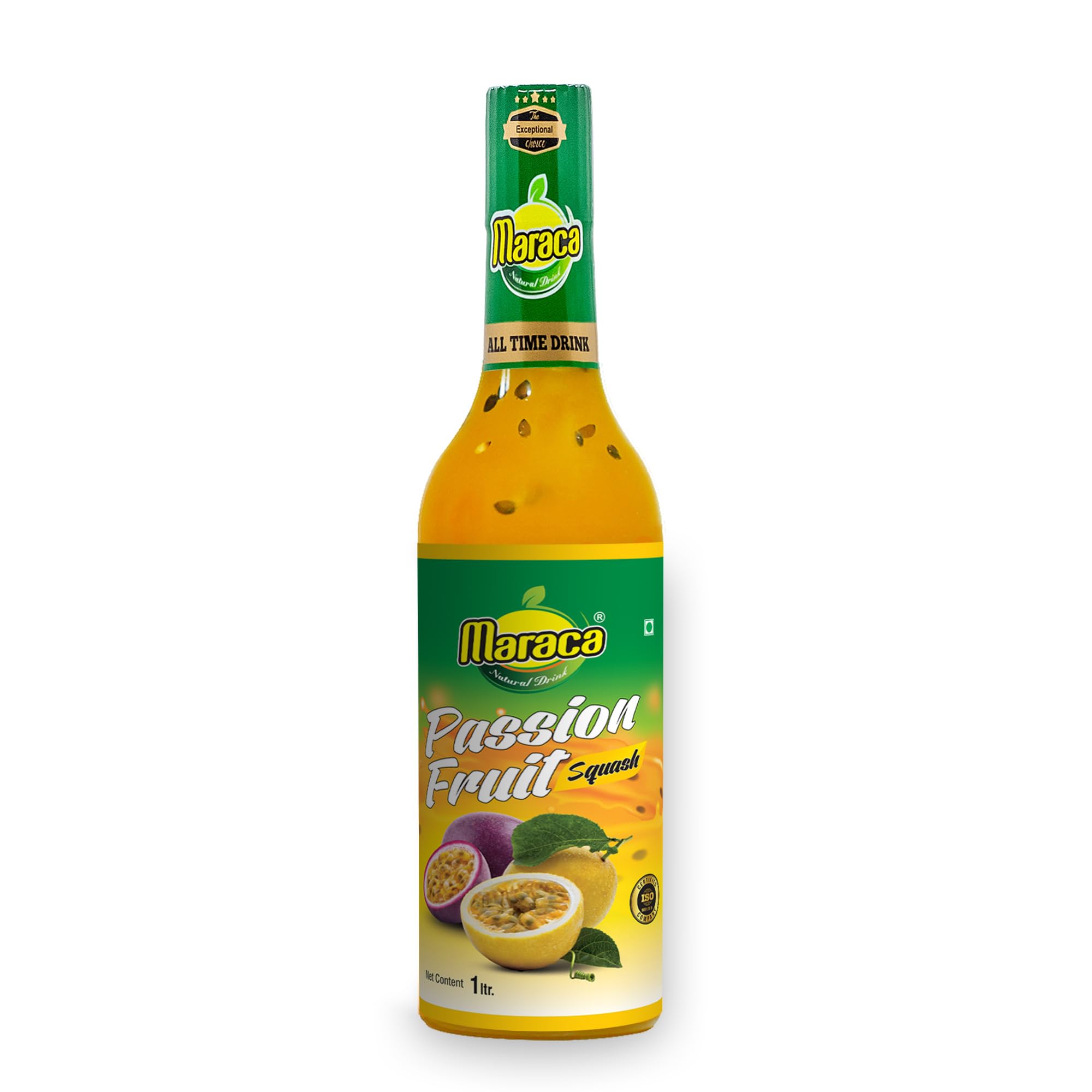 Maraca Natural Drink Passion Fruit Squash | Passion Fruit Juice Syrup (1 L) - Liquid, Millilitre