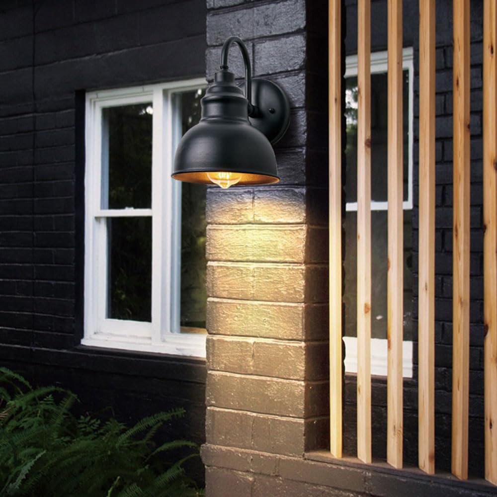 Applique da Esterno Impermeabile, Lampada a Sospensione in Metallo, Grado di Protezione IP54, Attacco E27 per Garage, Ingresso e Balcone - Elegante Elemento Decorativo (Bronzo)