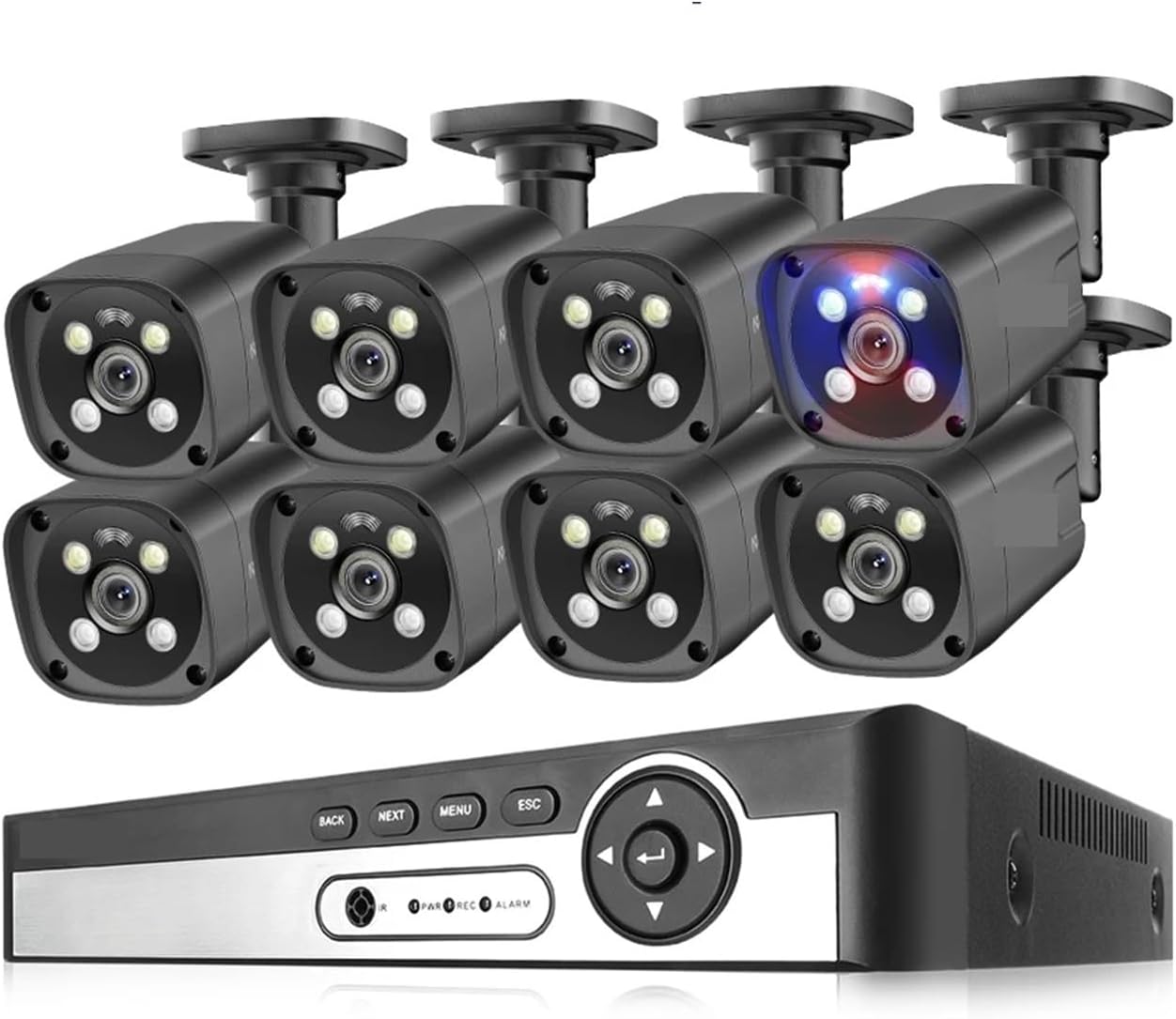 8CH 4K 5MP POE Security AI Camera System Face Detect 8MP CCTV Record Surveillance Protection Kit Color Night Vision NVR(3T(户外运动),Rose Gold)