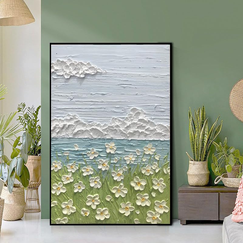 Tableau sur toile floral abstrait pour illuminer et décorer votre chambre à coucher moderne