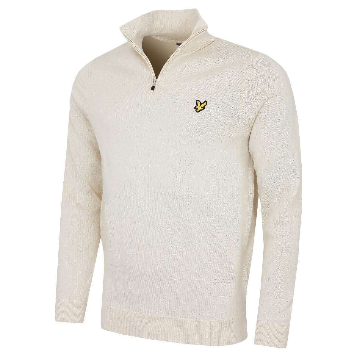 Lyle & Scott Men's Sesame Mid Knits Golf Quarter Zip Merino Jumper