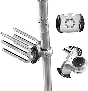 ボート用ニーボードラック、ポリッシュアルミニウムウェイクボードタワーラック 、1m固定ロープ付きタワーウェイクボードラック、調整可能な角度のサーフボードコンボラックフィットサイズ1.5"-2.5"