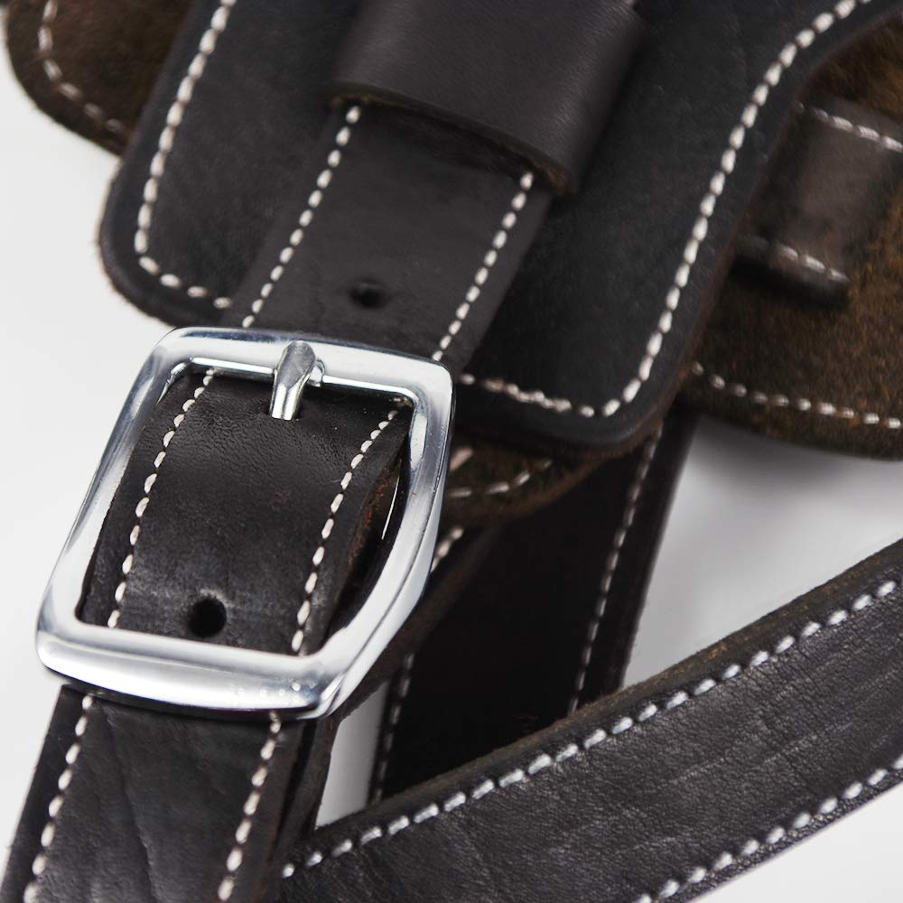 Arnés de Cuero para Perro, Hecho a Mano, de Piel auténtica, Duradero, Resistente, con Correas Ajustables, sin tirones, Chaleco para Mascotas de fácil Control, Pecho de 24 a 28 Pulgadas, para
