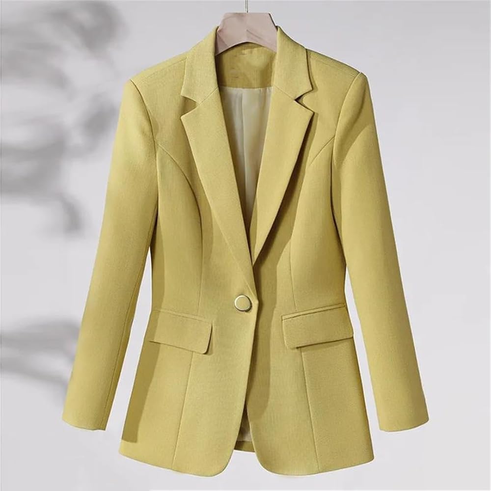 Amazon.com: Women Long Sleeve Single Button Slim Jacket