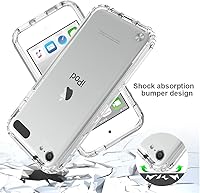 Vista 3 de Funda para iPod Touch 7, cristal transparente, no amarillea, resistente, suave, TPU de doble capa, resistente a prueba de golpes, funda transparente
