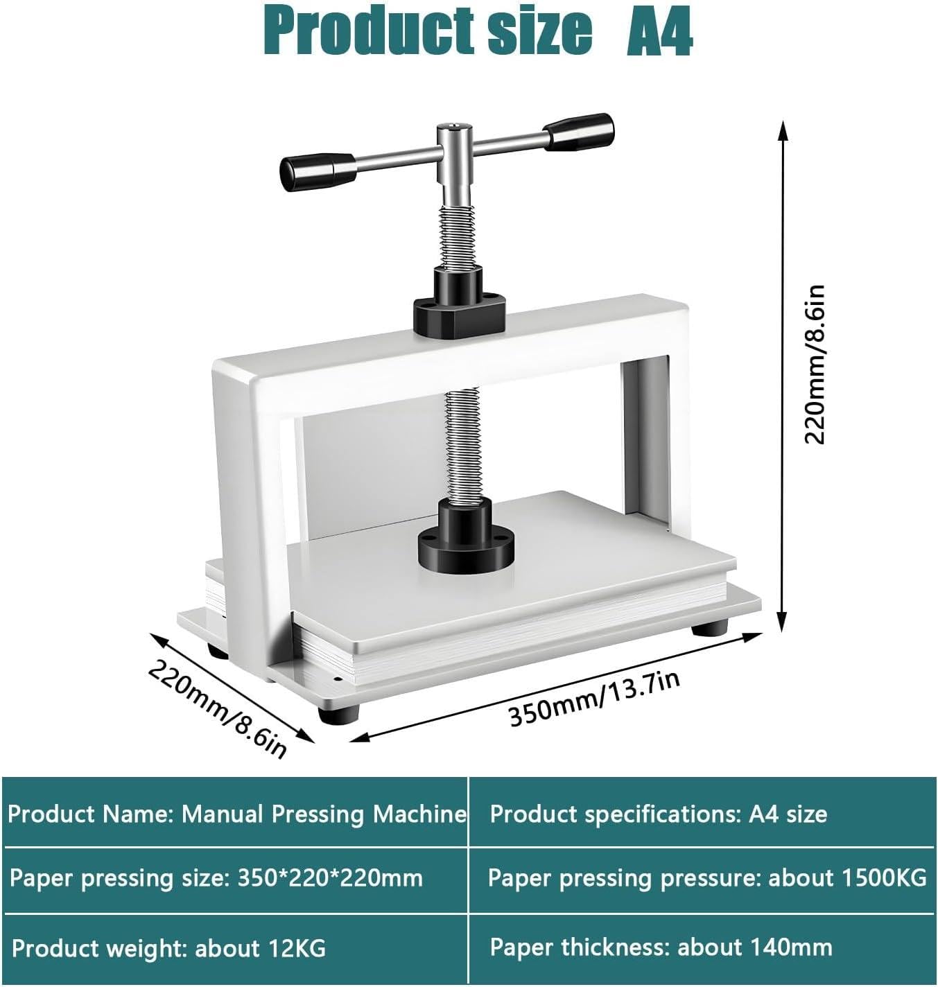 Macchina per appiattire la carta per rilegatura, A3/A4, stampa per libri, fatture, controlli, forniture per ufficio