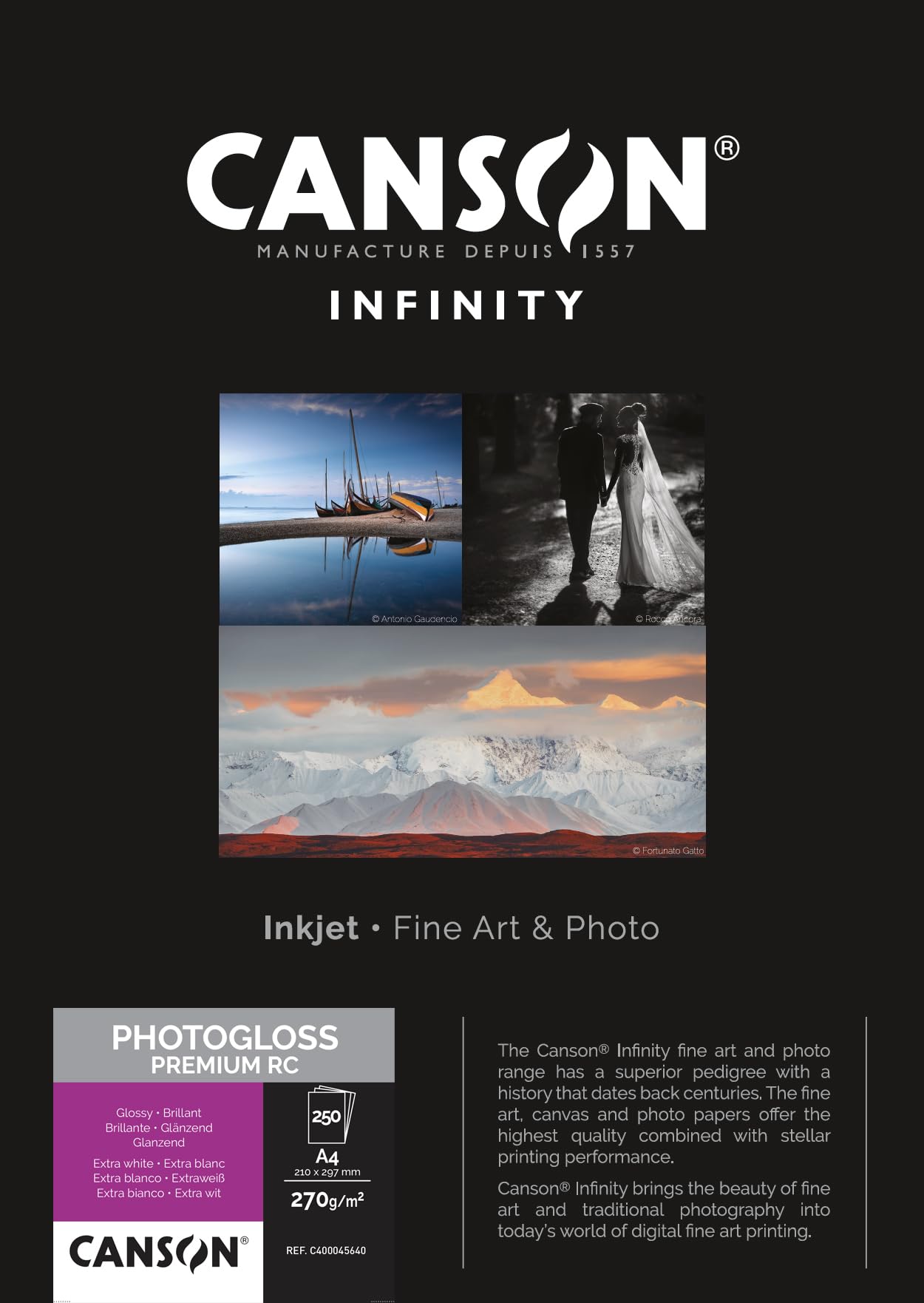 Canson Photogloss Premium RC 250 fogli 21 x 29,7 cm (A4) Carta fotografica