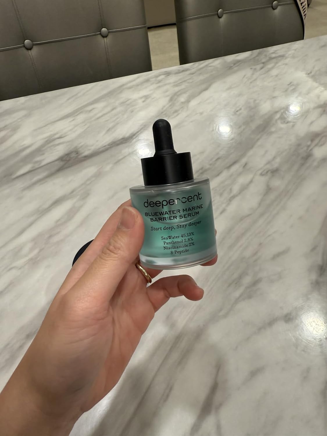 DEEPERCENT Korean Barrier Repair Serum for Mature Skin, Deep Hydration with Vegan Marine PDRN, 8-Peptide, 2.8% Panthenol & Niacinamide, Clinically Tested for 40+ Skin, 1.52 fl oz