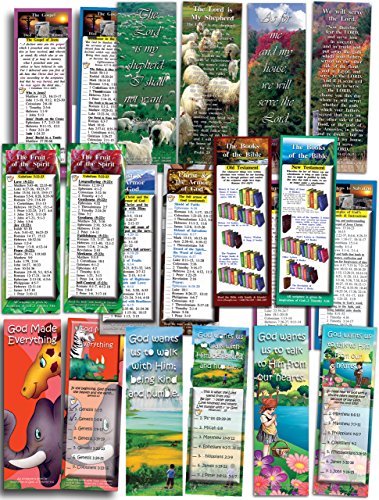 eThought Bible Verse Cards - Assorted Pack of 100 Bookmark Size Cards in 3 Sizes