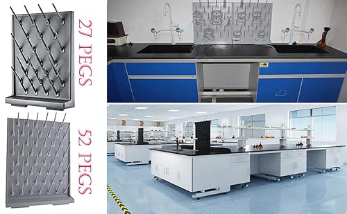Heytaful Lab Drying Racks Pegboard Bench-Top Wall-Mount Laboratory Glassware Cleaning Equipment (27 Grey) #TOP5