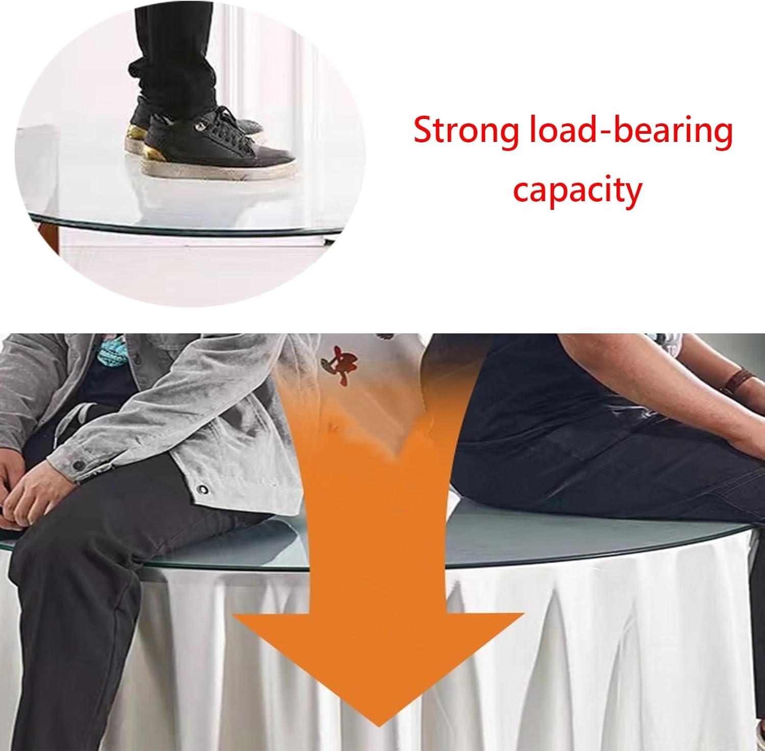 Tempered Glass Table Top, Clear Round Top, for Dining Table, Patio, Coffee and End Table. 38CM(15IN), 42CM(16.5IN), 48CM(18.8IN)(42CM(16.5IN))