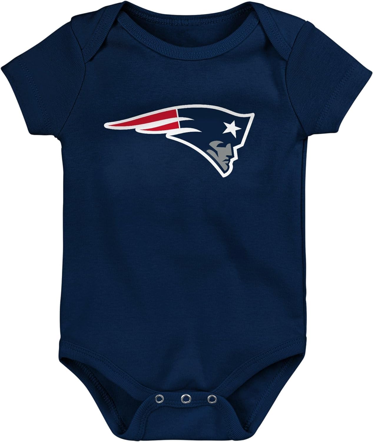 Outerstuff NFL Newborn Infants Born Champion 3 Pack Primary Logo Team Color Creeper Bodysuit Romper Baby Set (New England Patriots, 24 Months)