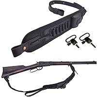 Vista 19 de Portamuniciones de cuero correa de rifle bandolera de caza para 30/30 .357 .45 .45-70 .22 12GA 20GA