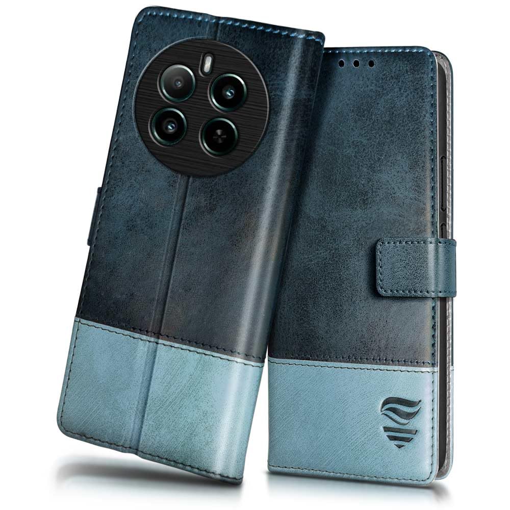 FLIPPED Vegan Leather Flip Case Back Cover for Realme Narzo 70 | Realme Narzo 70 Pro | Realme 12 Plus | P1 5G (Shock Proof | Hand Stitched Finish | Card Pockets Wallet & Stand | Blue with Aquamarine) (B0CYWWKB5J) Amazon Price History, Amazon Price Tracker