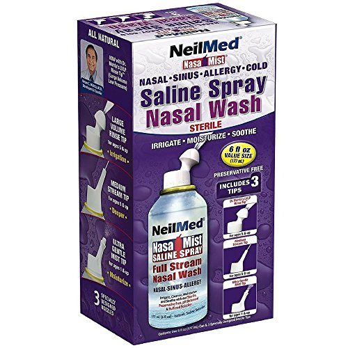 Neil Med Nasa Mist Multi Purpose Saline Spray All in One, 6.0 ounces (Pack of 2)