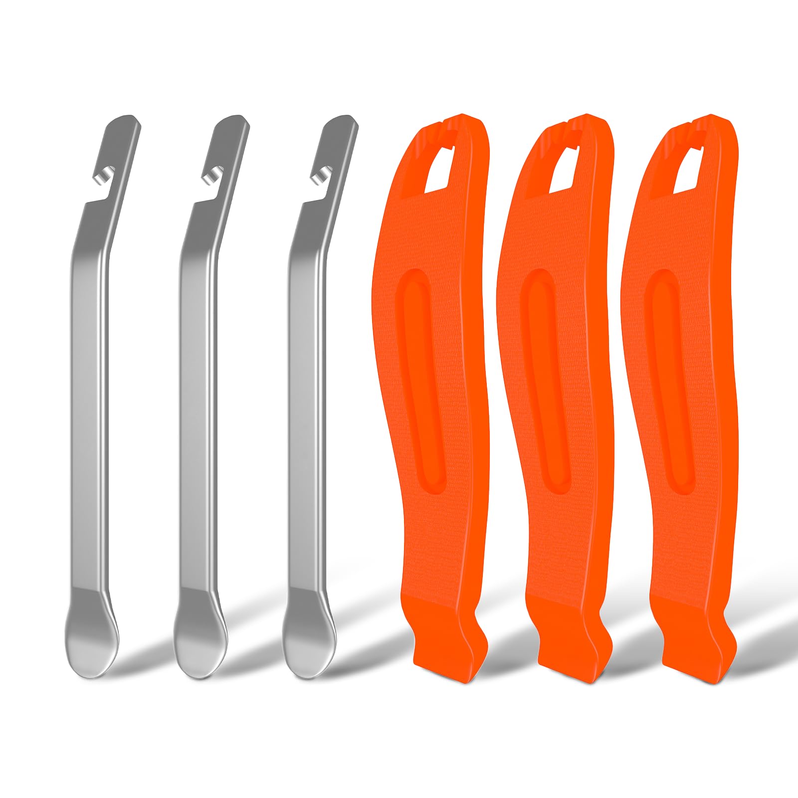 EQUNROY 6Pcs Bike Tire Levers,Tire Levers,Bicycle Tire Levers,Tire Lever,Tire Removal Tool for Road or Mountain Bike Tires?Bike Tire Levers Stainless Steel Levers to Repair Bike Tube