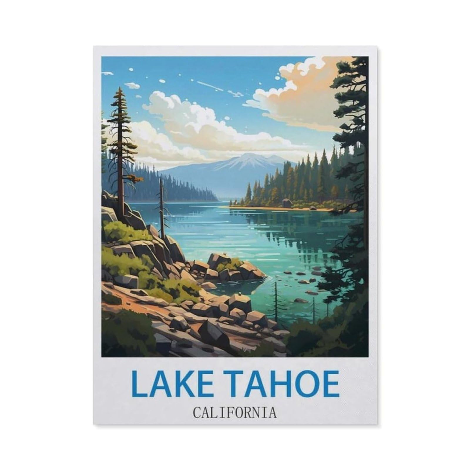 BEAYODKP 5D Diamond Painting Set for Adults and Children，Lake Tahoe California，DIY Diamond Crystal Rhinestone Embroidery Painting（50 x 60 cm/19.68 x 23.62 inches）-CM58
