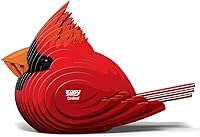 Vista 3 de EUGY 068 Cardinal - Rompecabezas de papel 3D ecológico [nuevo sello]
