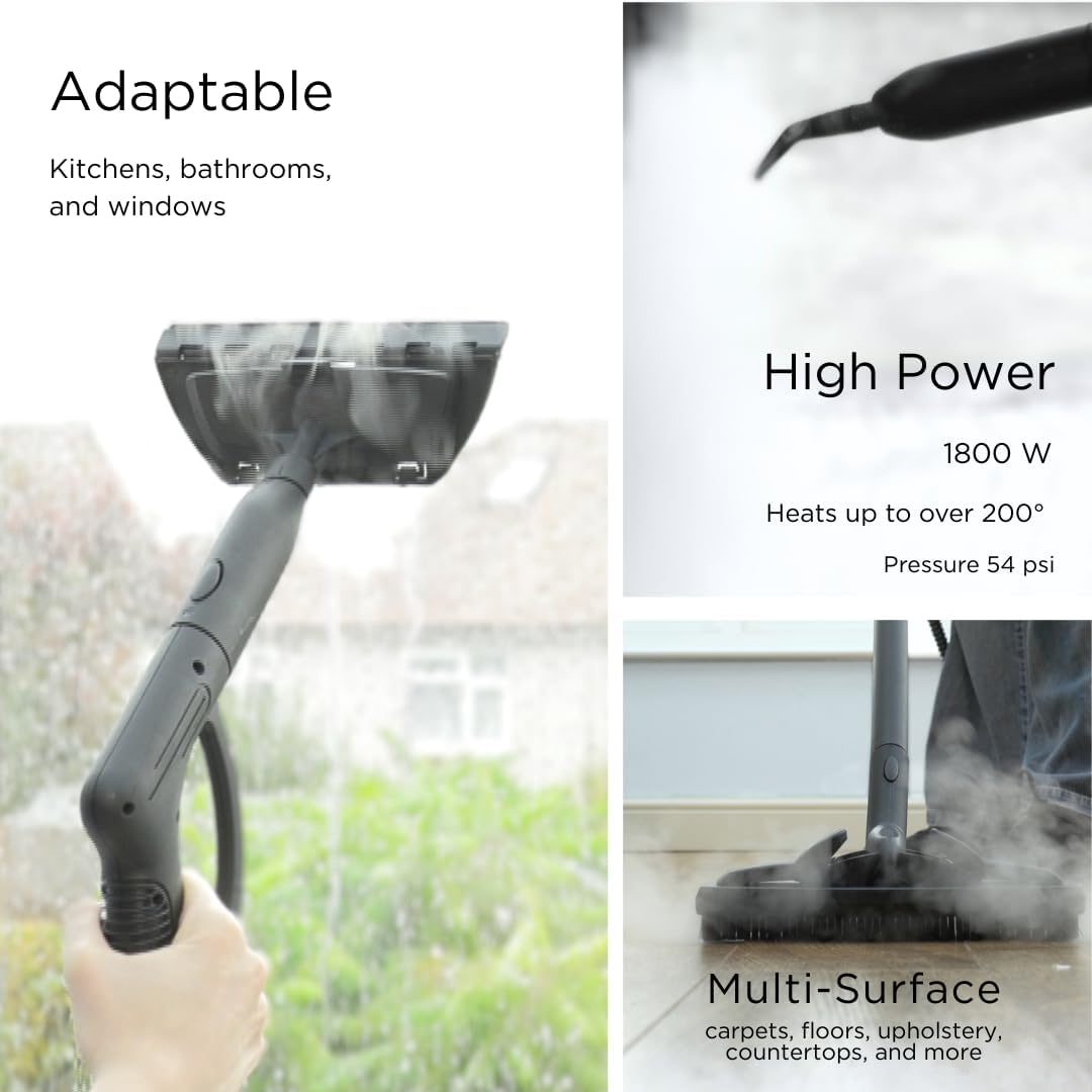 Ewbank 1800W Steam Cleaner, with attachments, Carpets, Tile, Floors, car, Upholstery, Bathroom, Kitchen, Windows, Grout