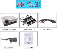 Vista 6 de Consola de juegos retro clásica salida AV sistema de videojuegos NES de 8 bits integrado 620 juegos con 2 controladores clásicos