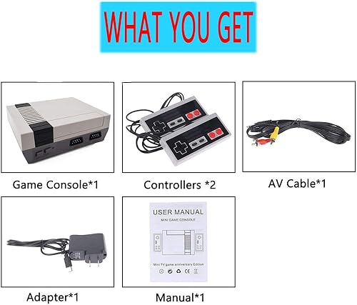 Miniatura 6 de Consola de juegos retro clásica salida AV sistema de videojuegos NES de 8 bits integrado 620 juegos con 2 controladores clásicos