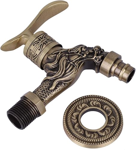 Grifo de montaje en pared para fregadero de cocina, grifo de lavabo de baño de latón antiguo con una sola manija para lavadora G12 pulgadas