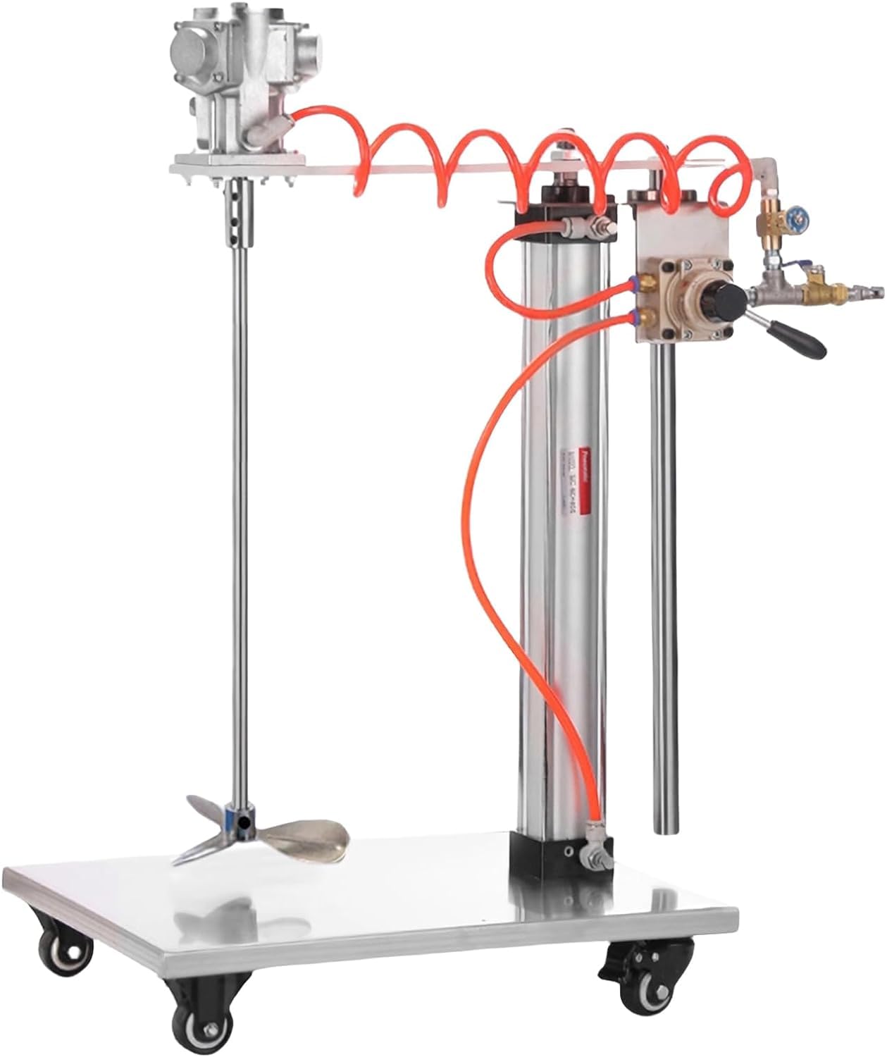 Miscelatore per Vernici, Miscelatore Pneumatico da 5 galloni 1/8HP, agitatore ad Aria di Sollevamento Automatico, Altezza Regolabile, per la miscelazione d(