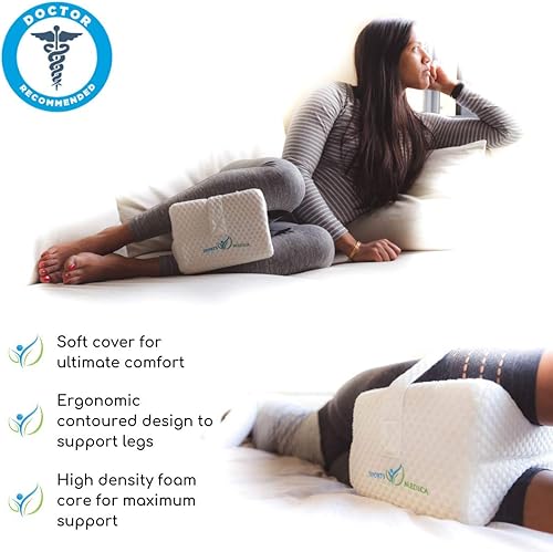 Miniatura 2 de Almohada de rodilla desarrollada por médicos para personas que duermen de lado, manual electrónico incluido, almohada de espuma viscoelástica para