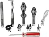 10 Pcs Drain Cleaning Kit Fit for Ri-Dgid Segmented Drain Cables, Drain Cable Cutter Kit for 58-inch 16mm Port Heavy-Duty Cable, for 2-4 Pipes, Compatible with C-4, C-6, C-7, C-8, and C-9