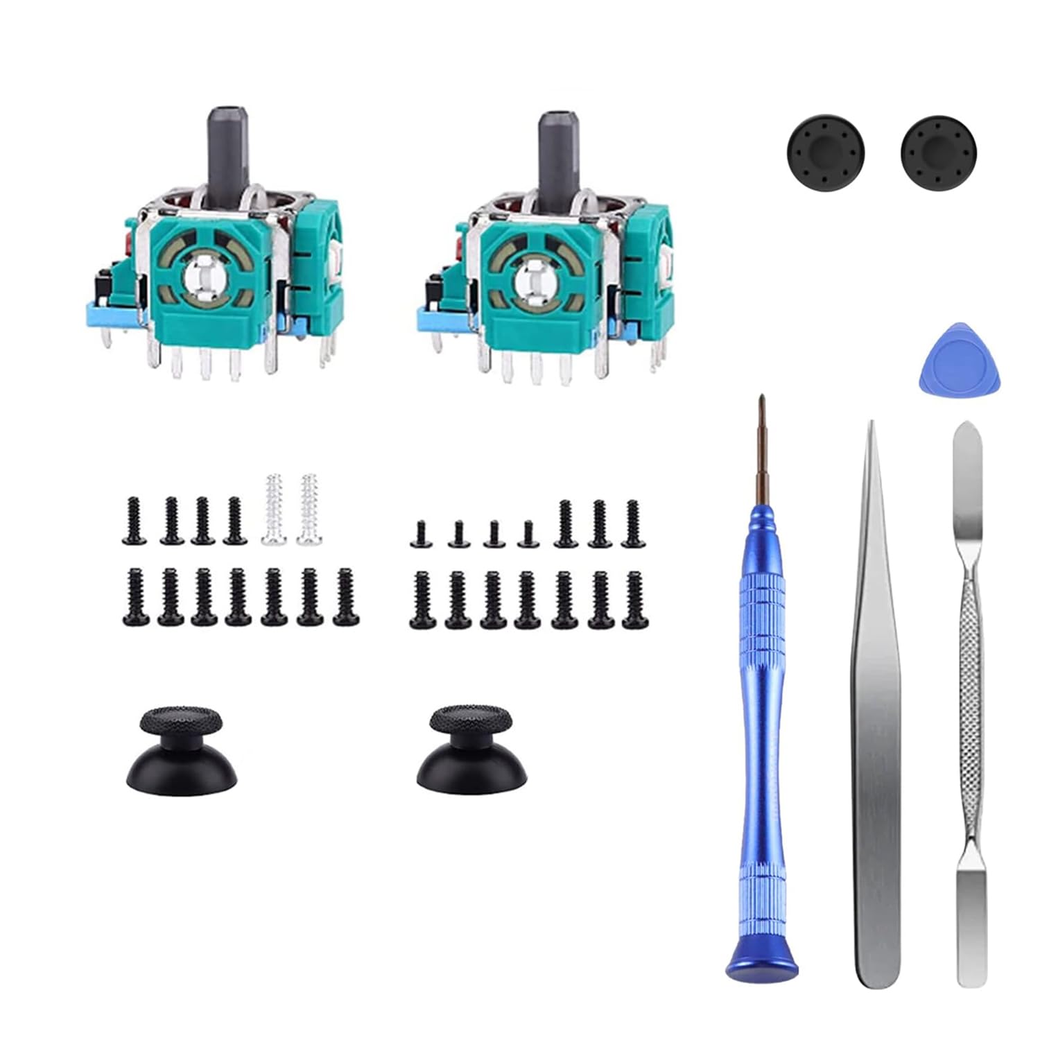 COMZPLIFE 2pcs Analog 3D Joysticks Replacement for PS5 Controller, Joysticks Part with Repair Screwdriver Kit for Playstation 5 DualSense Controller